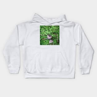 Acorn cups on a bed of moss Kids Hoodie